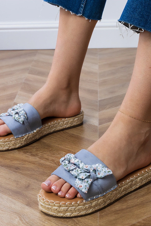 Kartis blauwe espadrilles met strikje