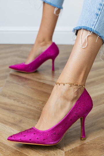 Roze zijden sandalen met... 2