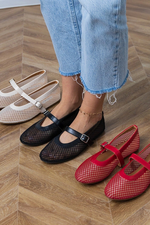 Ballerines en filet noires avec...