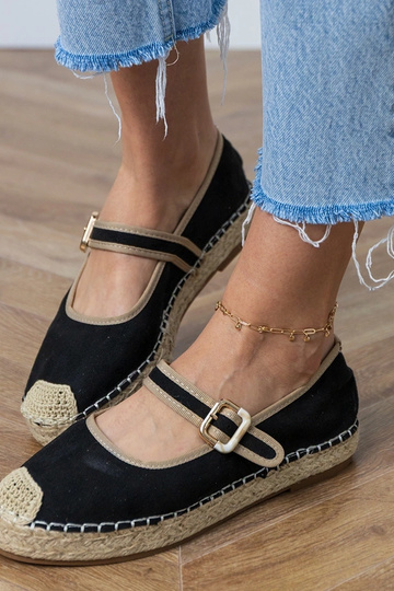 Espadrilles noires avec boucle décorative Pilata 2