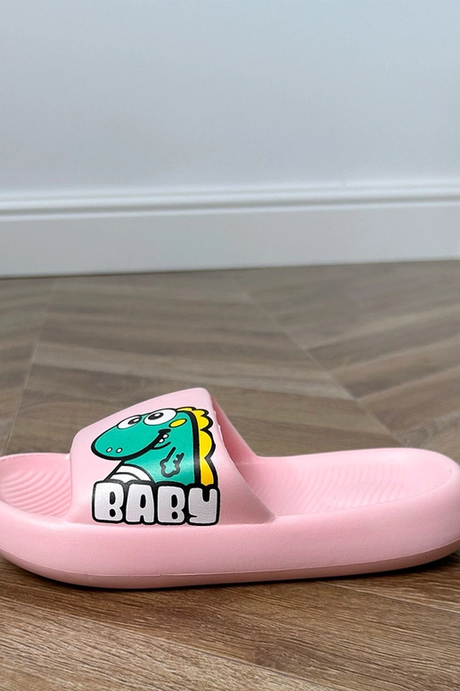 Rosa Kinderpantoletten mit Druck Milos