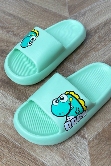 Claquettes vertes pour enfants avec imprimés Milos 2