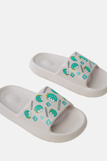 Grijze kinderslippers met dinosaurusthema Dinos 2