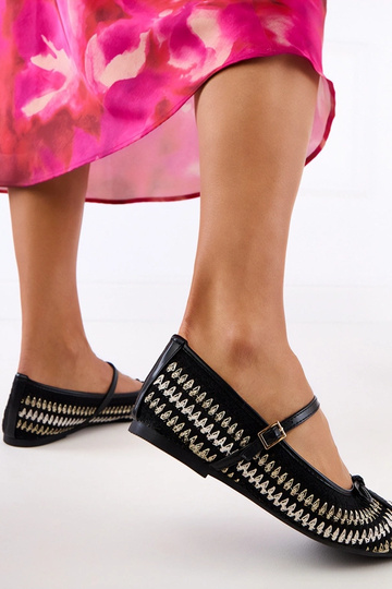 Zwarte stoffen ballerina's...