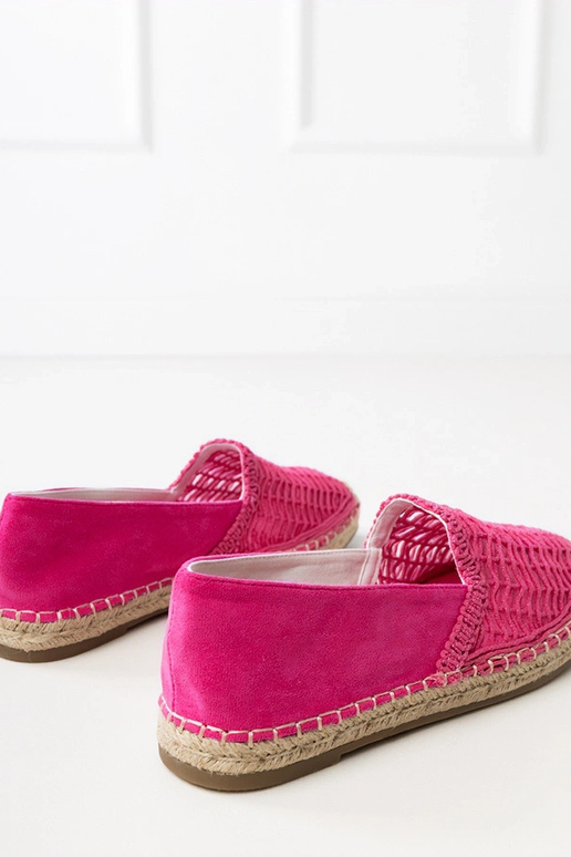 Rosa durchbrochene Espadrilles auf...