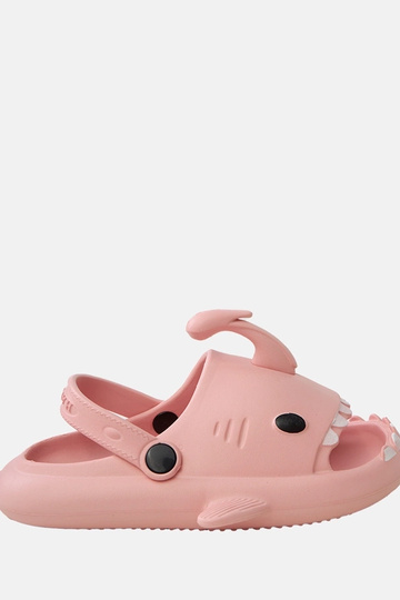 Rosa Kinder-Slipper mit Haifischmotiven Tossi