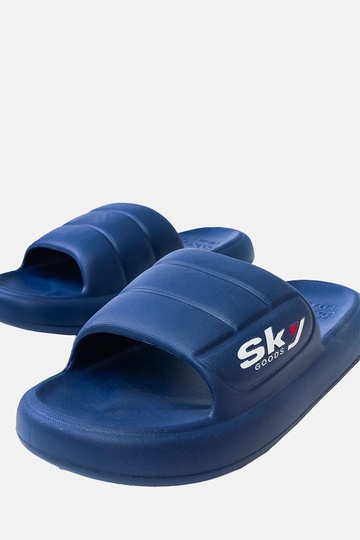 Donkerblauwe herenrubberen slippers Torwald 2