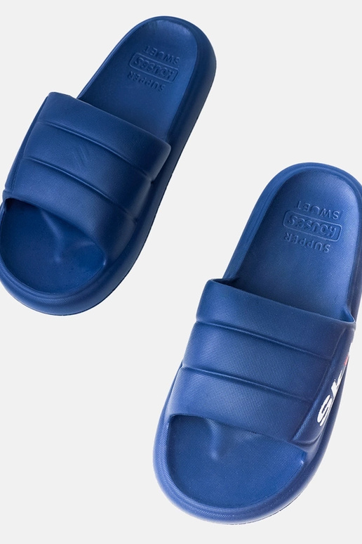 Donkerblauwe herenrubberen slippers...