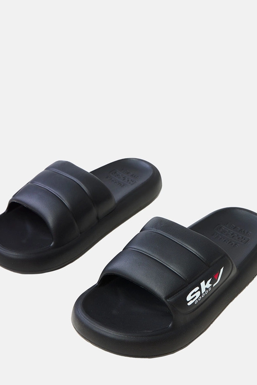 Zwarte herenrubberen slippers Torwald