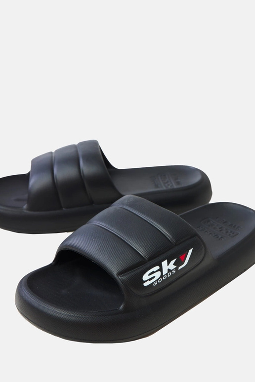 Zwarte herenrubberen slippers Torwald