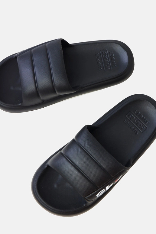 Zwarte herenrubberen slippers Torwald