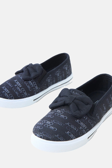 Zwarte kindersneakers met strik Missi
