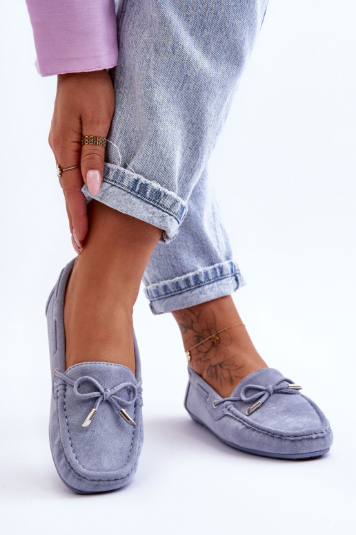 Elegante INildledermokassins blaue Farbe Si Passione