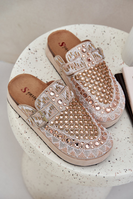 Versierd Slippers met platform beige Terfitra Versierd Slippers met platform beige Terfitra