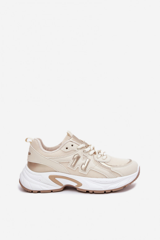 Sneakers Stilvollllschuhe Feminin mit modischer Es mussssivsohle Beige Davira