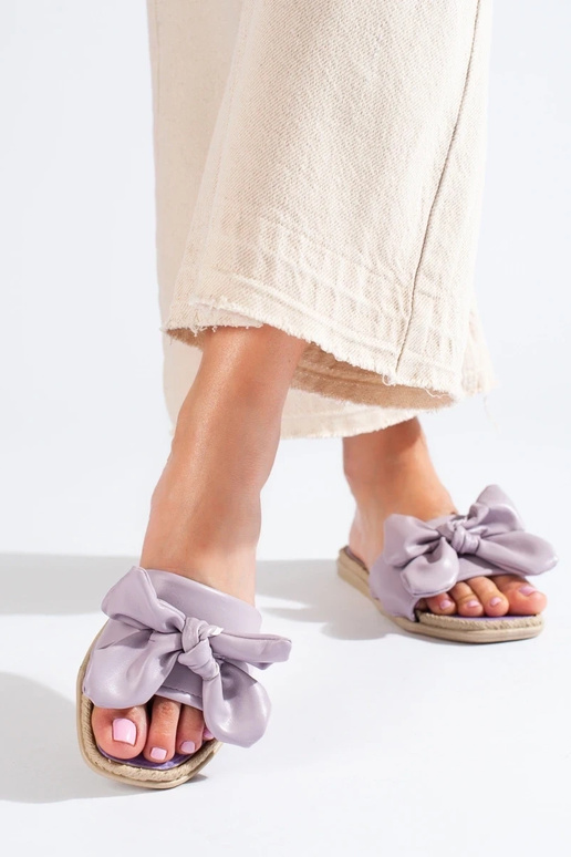 Slippers met lint Shelovet paarse kleur