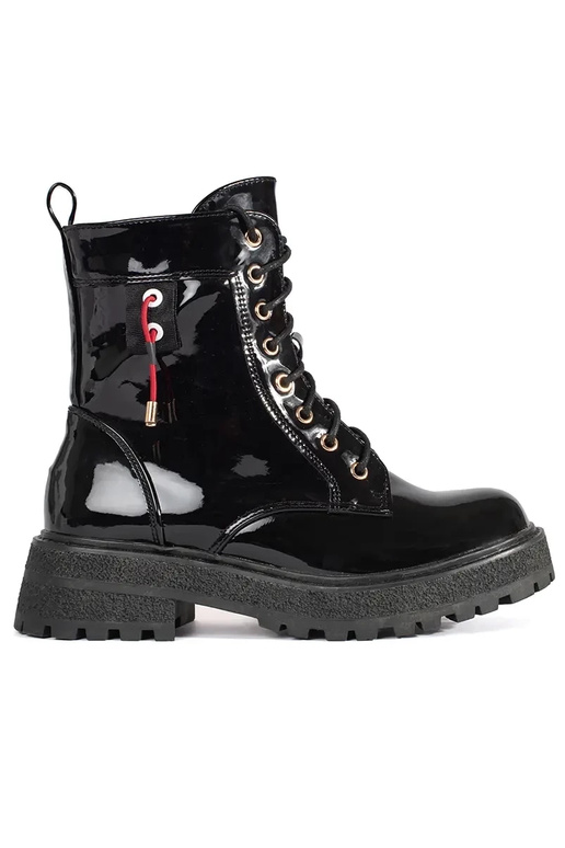 Zwarte gelakte schoenen met veters Zwarte gelakte schoenen met veters