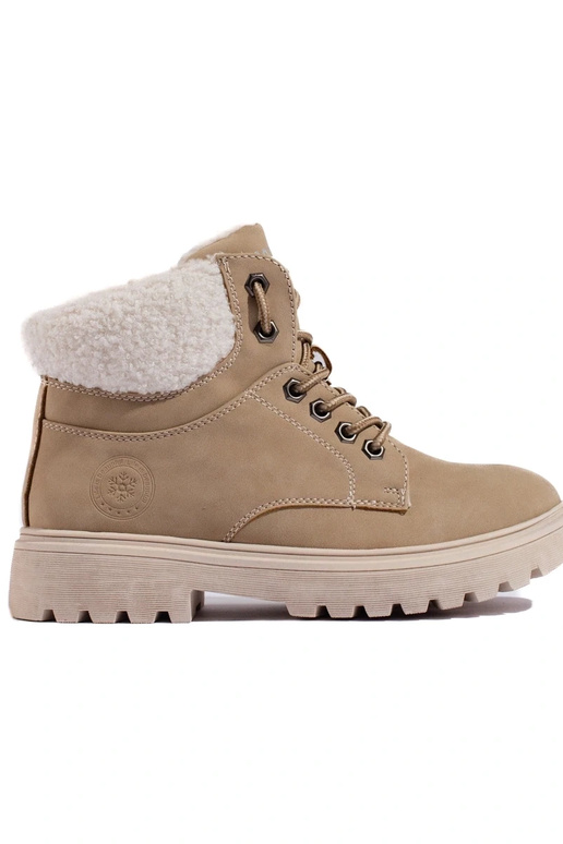 Bottines en simili-cuir beige pour...