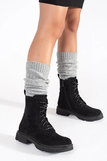 Suède damesschoenen met veters 2