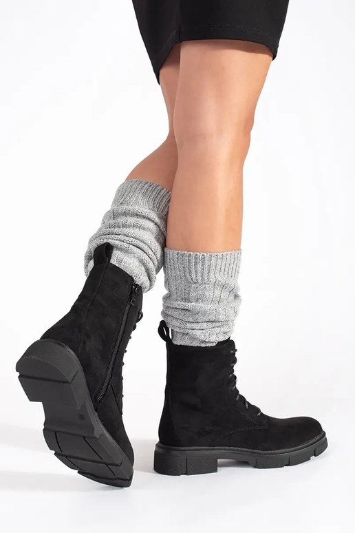 Suède damesschoenen met veters Suède damesschoenen met veters