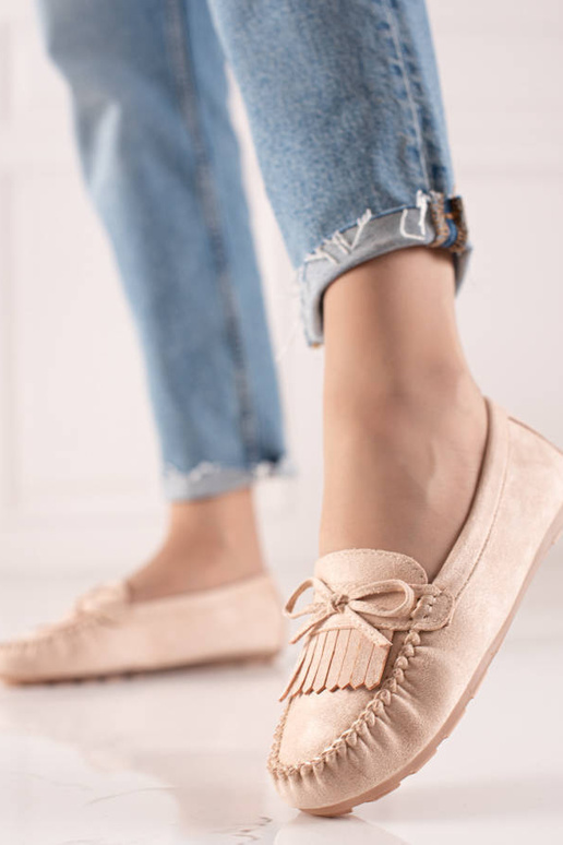 Mocassins Shelovet avec ruban en beige