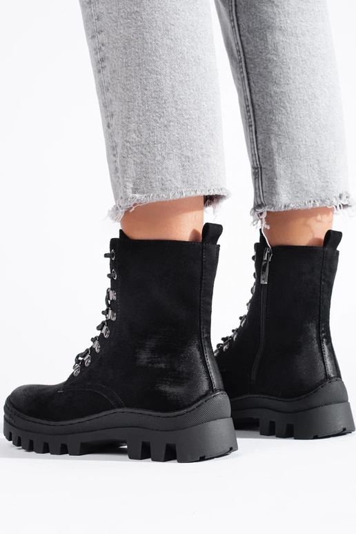 zwarte suède dameslaarzen Potocki