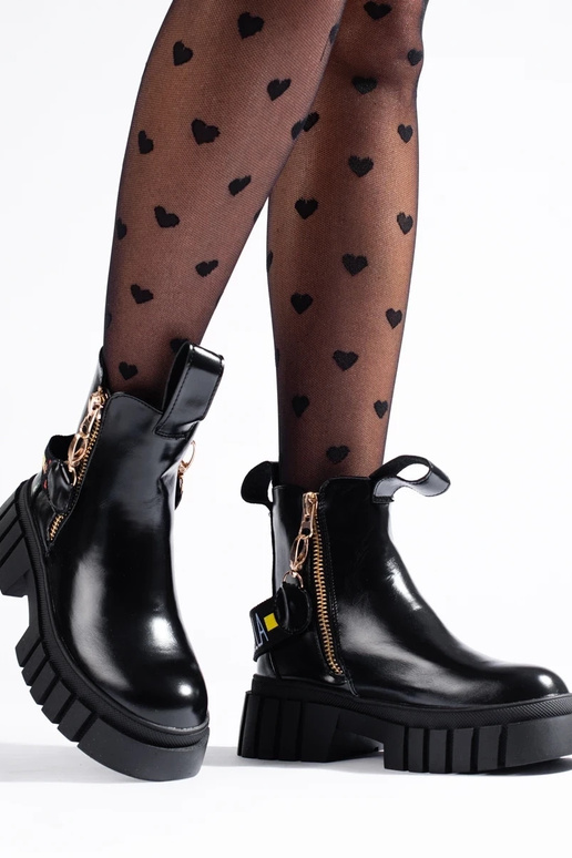 bottes noires avec plateforme