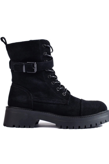 Bottines en daim avec boucles