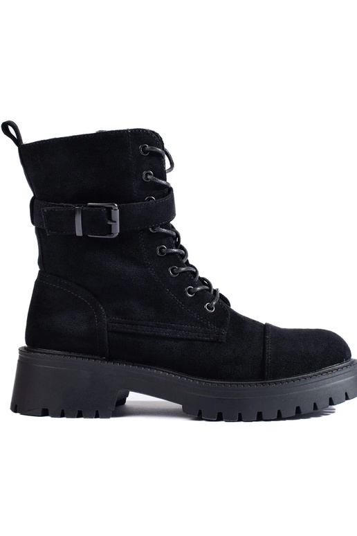 Suède veterboots met gespen Suède veterboots met gespen