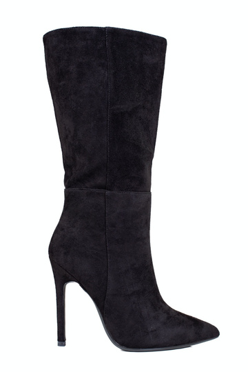 Bottes noires à talons hauts