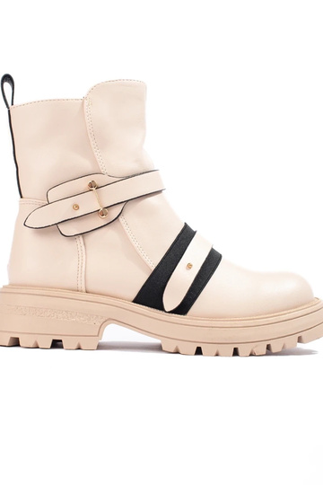 Bottines femme beiges avec...