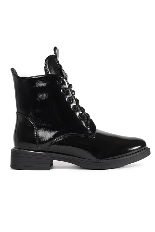 Bottes vernies noires en cuir...