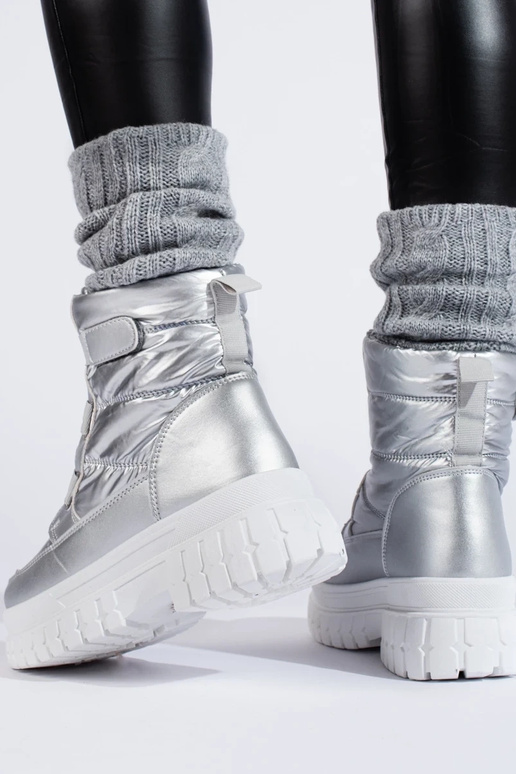 Bottes de neige femme Velcro argent Bottes de neige femme Velcro argent