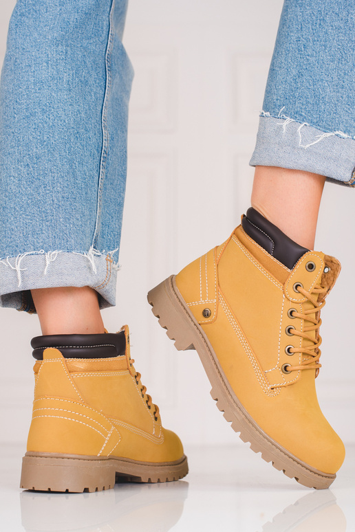 Bottines en cuir DK camel