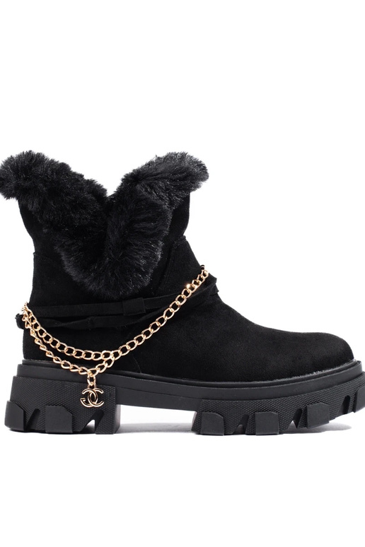 Schwarze Wildleder-Plateauschuhe für... Schwarze Wildleder-Plateauschuhe für...