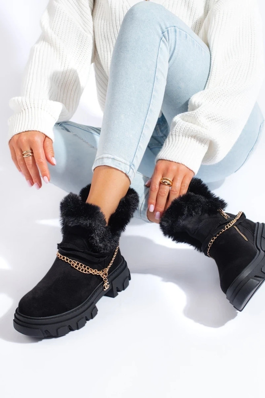 chaussures plateforme en daim noir...