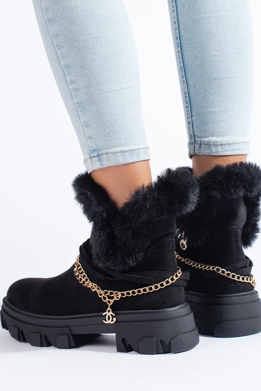 chaussures plateforme en daim noir...