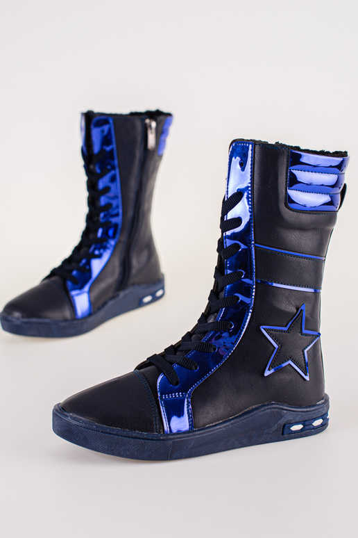 Lederstiefel für Mädchen mit hohem... Lederstiefel für Mädchen mit hohem...