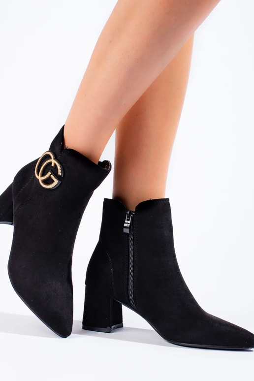 Bottines pour femmes col V en éco-daim Bottines pour femmes col V en éco-daim