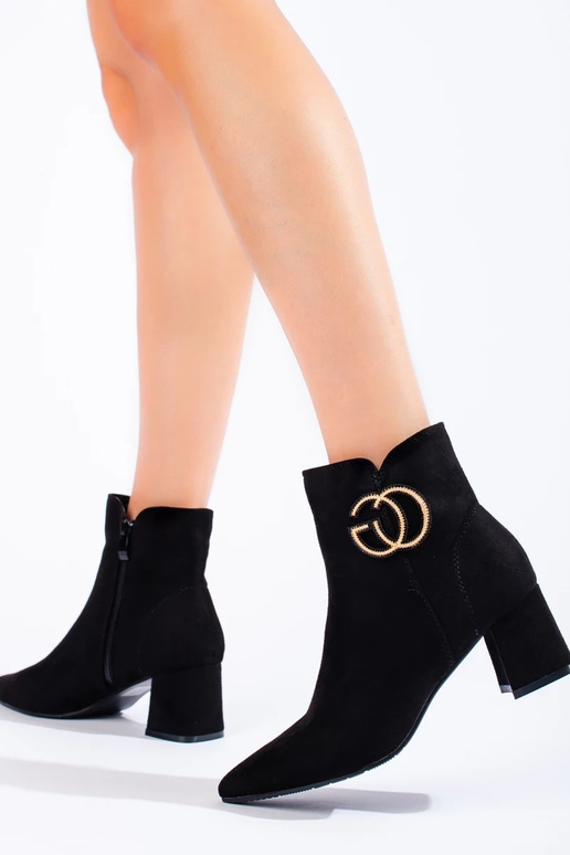 Bottines pour femmes col V en éco-daim Bottines pour femmes col V en éco-daim