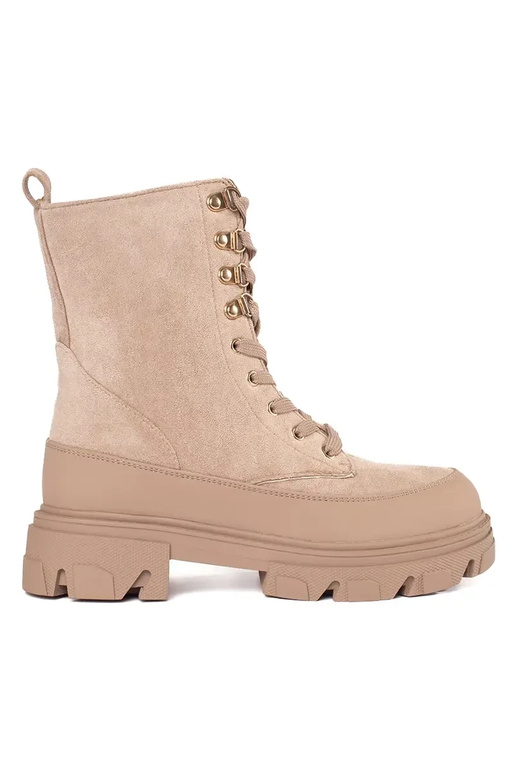 Bottines femme à plateforme beige... Bottines femme à plateforme beige...