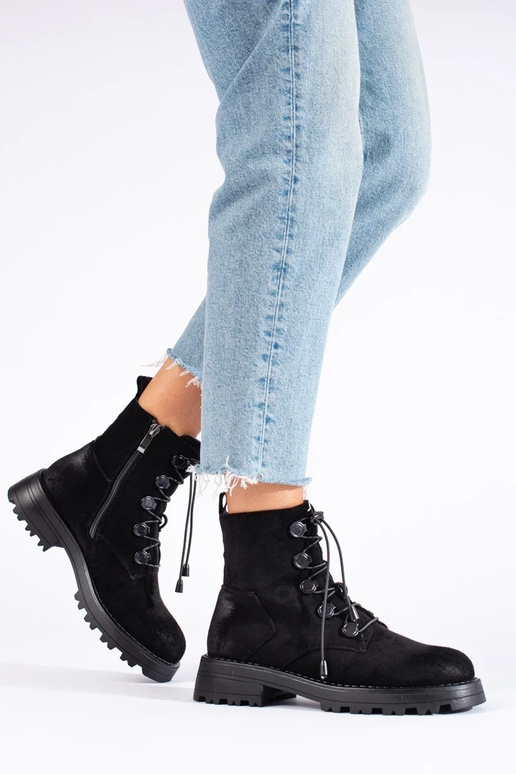 zwarte suède damesschoenen