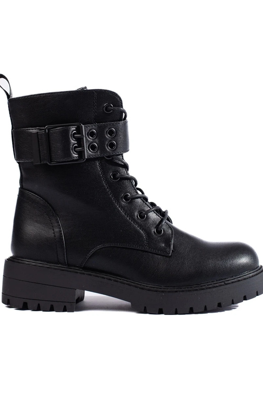 Damen-Schnürstiefel aus Öko-Leder Damen-Schnürstiefel aus Öko-Leder