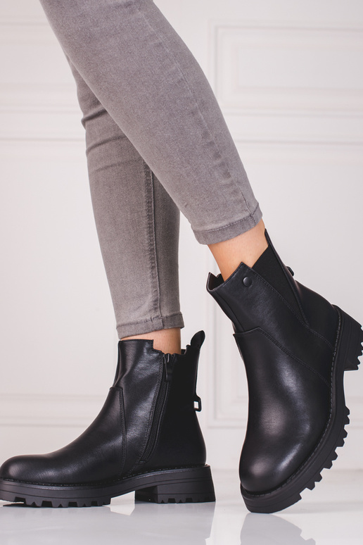 schwarze Damenschuhe aus Öko-Leder schwarze Damenschuhe aus Öko-Leder