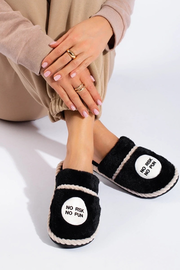 zwarte damespantoffels met... 2