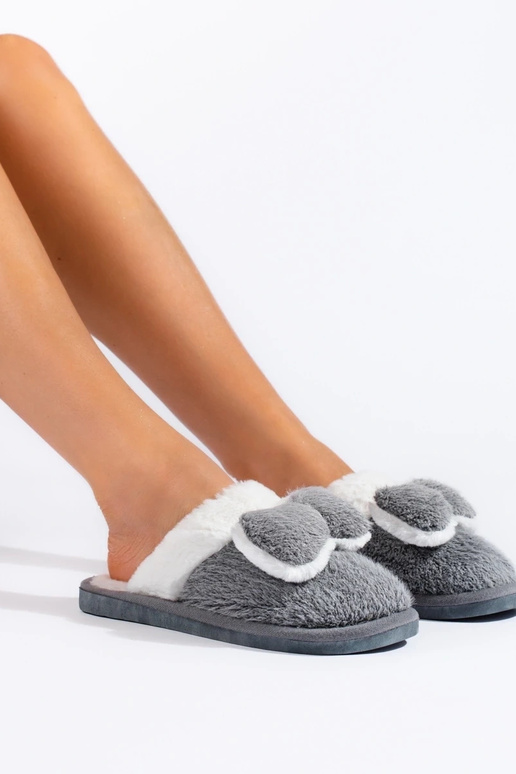 Slippers met lint Shelovet grijze kleur