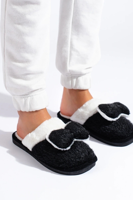 Slippers met lint Shelovet zwarte kleur