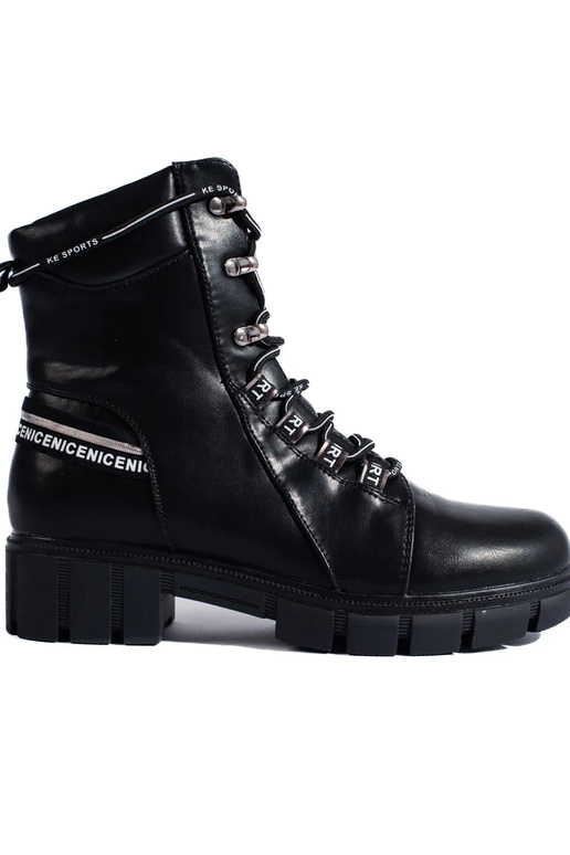 schwarze Damen-Schnürstiefel schwarze Damen-Schnürstiefel