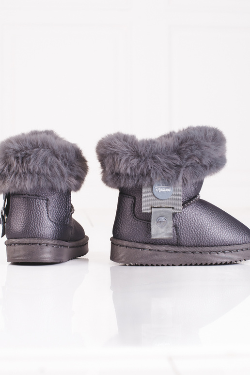 graue Schneestiefel für Mädchen mit Fell graue Schneestiefel für Mädchen mit Fell