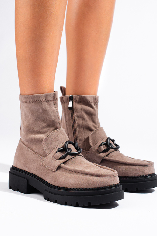 chaussures plateforme femme beiges